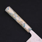 Nakiri AUS-10 Nashiji Damascus Ocean White Mix Handle 165mm-[Musashi]-[Japanese-Kitchen-Knives]