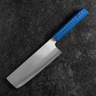 Nakiri AUS-10 Polished Blue Urushi Handle 170mm (6.7”)-[Musashi]-[Japanese-Kitchen-Knives]