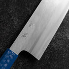 Nakiri AUS-10 Polished Blue Urushi Handle 170mm (6.7”)-[Musashi]-[Japanese-Kitchen-Knives]