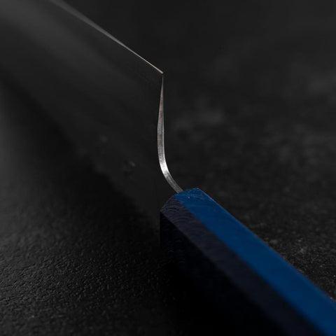 Nakiri AUS-10 Polished Blue Urushi Handle 170mm (6.7”)-[Musashi]-[Japanese-Kitchen-Knives]