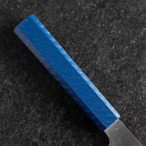 Nakiri AUS-10 Polished Blue Urushi Handle 170mm (6.7”)-[Musashi]-[Japanese-Kitchen-Knives]