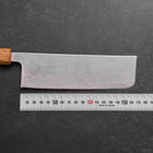Nakiri AUS-10 Polished Nashiji Damascus Yaki Urushi Handle 165mm-[Musashi]-[Japanese-Kitchen-Knives]