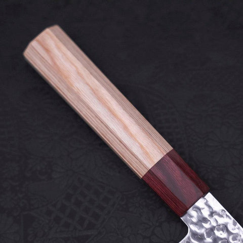 Nakiri AUS-10 Tsuchime Damascus Cherry Wood Handle 165mm-[Musashi]-[Japanese-Kitchen-Knives]