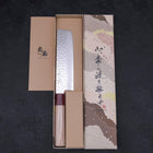 Nakiri AUS-10 Tsuchime Damascus Cherry Wood Handle 165mm-[Musashi]-[Japanese-Kitchen-Knives]