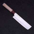 Nakiri AUS-10 Tsuchime Damascus Cherry Wood Handle 165mm-[Musashi]-[Japanese-Kitchen-Knives]