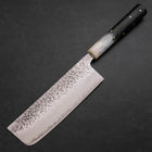 Nakiri AUS-10 Tsuchime Damascus Ocean Black White Gold Handle 165mm (6.5”)-[Musashi]-[Japanese-Kitchen-Knives]