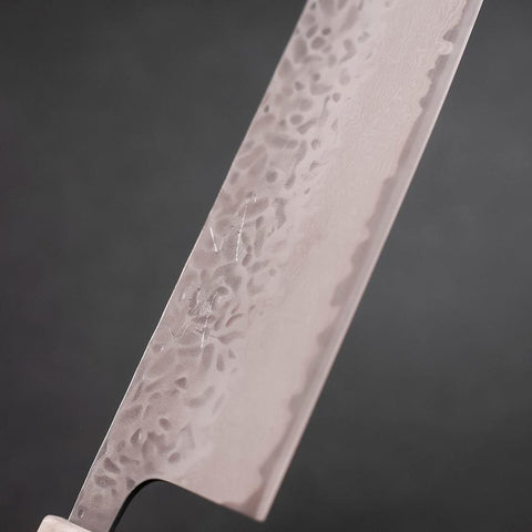 Nakiri AUS-10 Tsuchime Damascus Ocean Black White Gold Handle 165mm (6.5”)-[Musashi]-[Japanese-Kitchen-Knives]