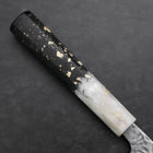 Nakiri AUS-10 Tsuchime Damascus Ocean Black White Gold Handle 165mm (6.5”)-[Musashi]-[Japanese-Kitchen-Knives]