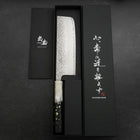 Nakiri AUS-10 Tsuchime Damascus Ocean Black White Gold Handle 165mm (6.5”)-[Musashi]-[Japanese-Kitchen-Knives]