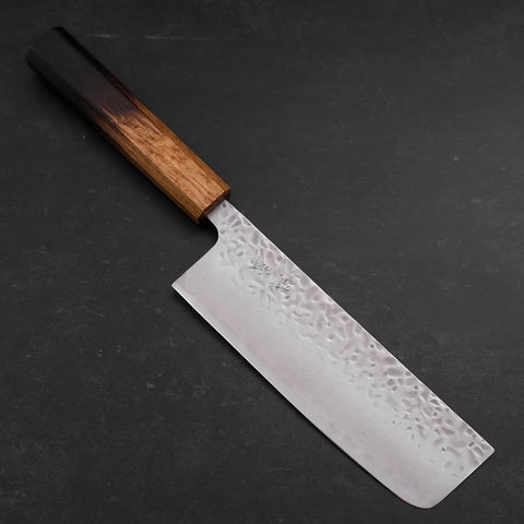 Nakiri AUS-10 Tsuchime Damascus Yaki Urushi Handle 165mm-[Musashi]-[Japanese-Kitchen-Knives]