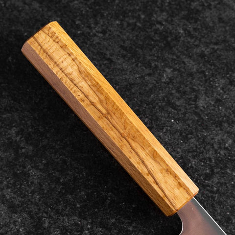 Nakiri AUS-8 Polished Oak Handle 165mm (6.5”)-[Musashi]-[Japanese-Kitchen-Knives]