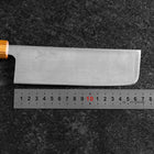 Nakiri AUS-8 Polished Oak Handle 165mm (6.5”)-[Musashi]-[Japanese-Kitchen-Knives]