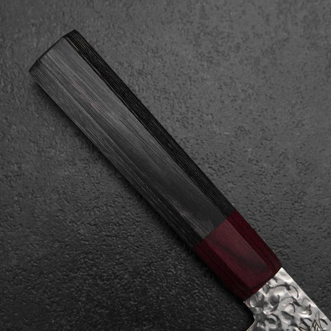 Nakiri AUS-8 Tsuchime Damascus Pakka Handle 165mm-[Musashi]-[Japanese-Kitchen-Knives]