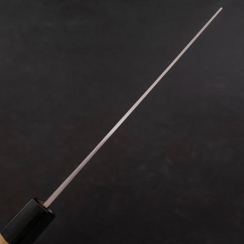 Nakiri Blue Steel #1 Stainless Clad Kurouchi Buffalo Magnolia Handle 165mm (6.5”)-[Musashi]-[Japanese-Kitchen-Knives]
