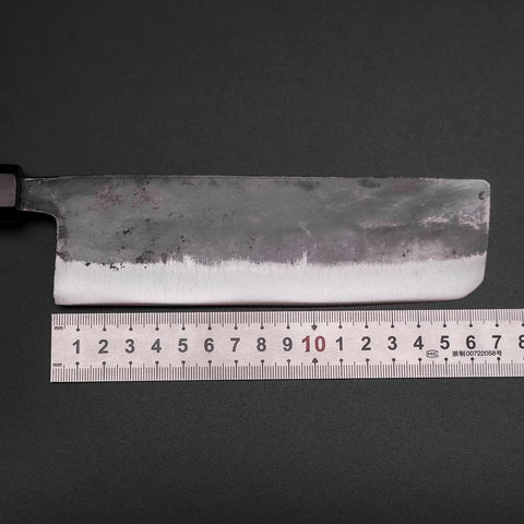 Nakiri Blue Steel #2 Kurouchi Ebony Handle 165mm (6.7”)-[Musashi]-[Japanese-Kitchen-Knives]