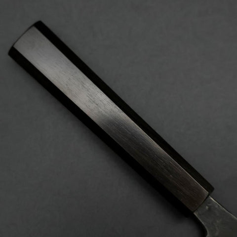 Nakiri Blue Steel #2 Kurouchi Ebony Handle 170mm (6.7”)-[Musashi]-[Japanese-Kitchen-Knives]