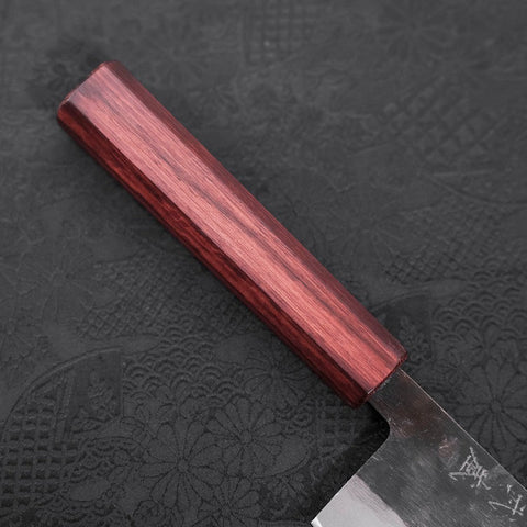Nakiri Blue Steel #2 Kurouchi Purple Urushi Handle 165mm (6.5”)-[Musashi]-[Japanese-Kitchen-Knives]