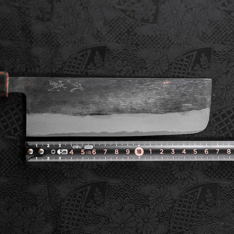Nakiri Blue Steel #2 Kurouchi Sumi Urushi Handle 165mm (6.5”)-[Musashi]-[Japanese-Kitchen-Knives]