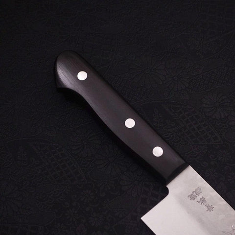 Nakiri Blue Steel #2 Tsuchime Stainless Clad Western Purple Handle 165mm (6.5”)-[Musashi]-[Japanese-Kitchen-Knives]