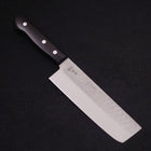 Nakiri Blue Steel #2 Tsuchime Stainless Clad Western Purple Handle 165mm (6.5”)-[Musashi]-[Japanese-Kitchen-Knives]