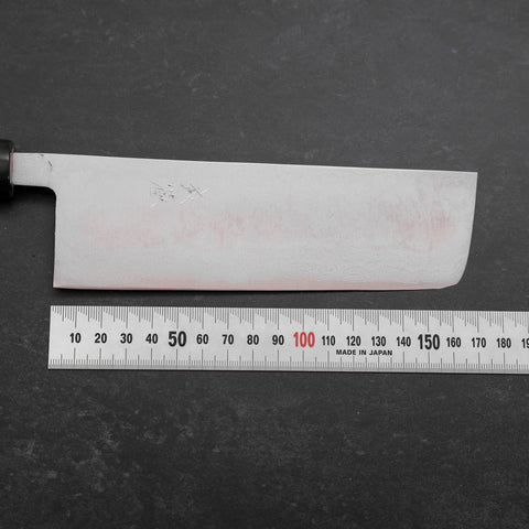 Nakiri Blue Super Damascus Buffalo Magnolia Handle 165mm (6.5”)-[Musashi]-[Japanese-Kitchen-Knives]
