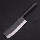 Nakiri Blue Super Kurouchi Buffalo Ebony Handle 165mm-[Musashi]-[Japanese-Kitchen-Knives]