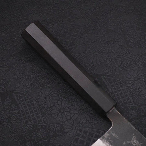 Nakiri Blue Super Kurouchi Buffalo Ebony Handle 165mm-[Musashi]-[Japanese-Kitchen-Knives]