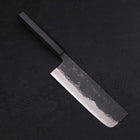 Nakiri Blue Super Kurouchi Buffalo Ebony Handle 165mm-[Musashi]-[Japanese-Kitchen-Knives]