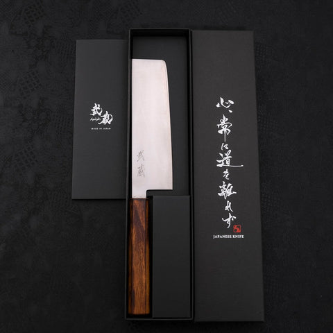 Nakiri Blue Super Polished Sumi Urushi Handle 165mm (6.5”)-[Musashi]-[Japanese-Kitchen-Knives]