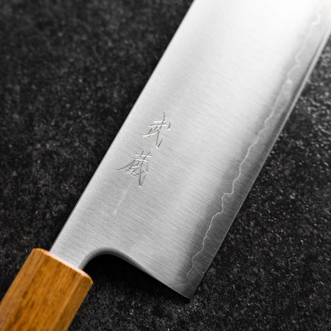 Nakiri Blue Super Polished Yaki Urushi Handle 165mm (6.5”)-[Musashi]-[Japanese-Kitchen-Knives]