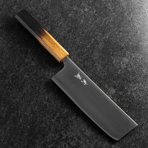 Nakiri Blue Super Polished Yaki Urushi Handle 165mm (6.5”)-[Musashi]-[Japanese-Kitchen-Knives]