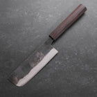 Nakiri Blue Steel #2 Kurouchi Ebony Handle 120mm-[Musashi]-[Japanese-Kitchen-Knives]