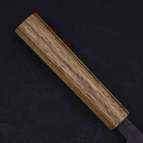 Nakiri Blue Steel #2 Kurouchi Oak Handle 165mm-[Musashi]-[Japanese-Kitchen-Knives]