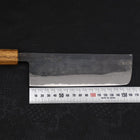 Nakiri Blue Steel #2 Kurouchi Oak Handle 165mm-[Musashi]-[Japanese-Kitchen-Knives]