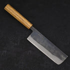 Nakiri Blue Steel #2 Kurouchi Oak Handle 165mm-[Musashi]-[Japanese-Kitchen-Knives]