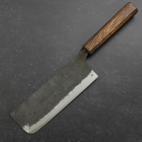 Nakiri Blue Steel #2 Kurouchi Sumi Urushi Handle 165mm-[Musashi]-[Japanese-Kitchen-Knives]