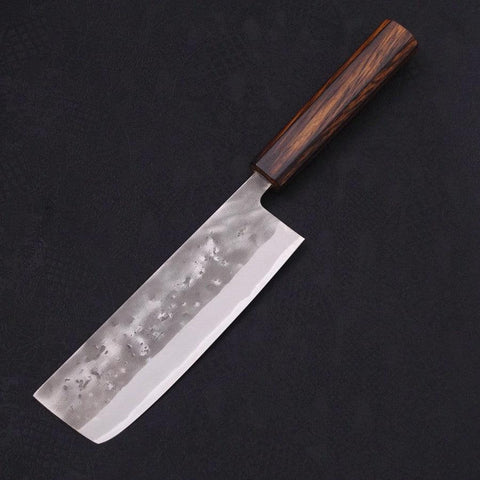 Nakiri Blue Steel #2 Nashiji Sumi Urushi Handle 165mm-[Musashi]-[Japanese-Kitchen-Knives]