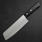 Nakiri Blue Steel #2 Polished Stainless Clad Western Handle 160mm-[Musashi]-[Japanese-Kitchen-Knives]