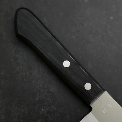 Nakiri Blue Steel #2 Polished Stainless Clad Western Handle 160mm-[Musashi]-[Japanese-Kitchen-Knives]