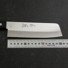 Nakiri Blue Steel #2 Polished Stainless Clad Western Handle 160mm-[Musashi]-[Japanese-Kitchen-Knives]