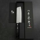 Nakiri Blue Steel #2 Polished Stainless Clad Western Handle 160mm-[Musashi]-[Japanese-Kitchen-Knives]