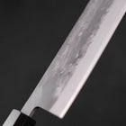 Nakiri Blue Steel #2 Stainless Clad Nashiji Buffalo Teak Handle 165mm-[Musashi]-[Japanese-Kitchen-Knives]