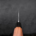 Nakiri Blue Steel #2 Stainless Clad Nashiji Buffalo Teak Handle 165mm-[Musashi]-[Japanese-Kitchen-Knives]