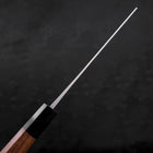 Nakiri Blue Steel #2 Stainless Clad Nashiji Buffalo Teak Handle 165mm-[Musashi]-[Japanese-Kitchen-Knives]