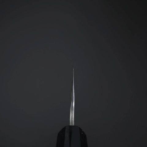 Nakiri Cobalt Stainless HRC62 Kurouchi Damascus Buffalo Ebony Handle 165mm-[Musashi]-[Japanese-Kitchen-Knives]
