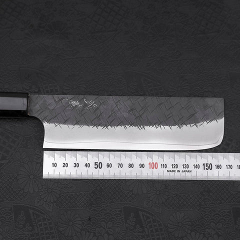 Nakiri SG-2 Kurouchi Tsuchime Buffalo Ebony Handle 170mm (6.7”)-[Musashi]-[Japanese-Kitchen-Knives]