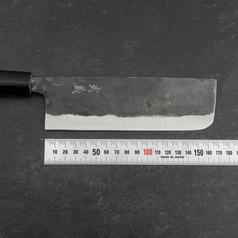 Nakiri SK Steel Kurouchi Magnolia Handle 170mm-[Musashi]-[Japanese-Kitchen-Knives]