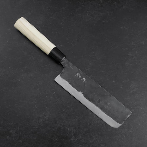 Nakiri SK Steel Kurouchi Magnolia Handle 170mm-[Musashi]-[Japanese-Kitchen-Knives]