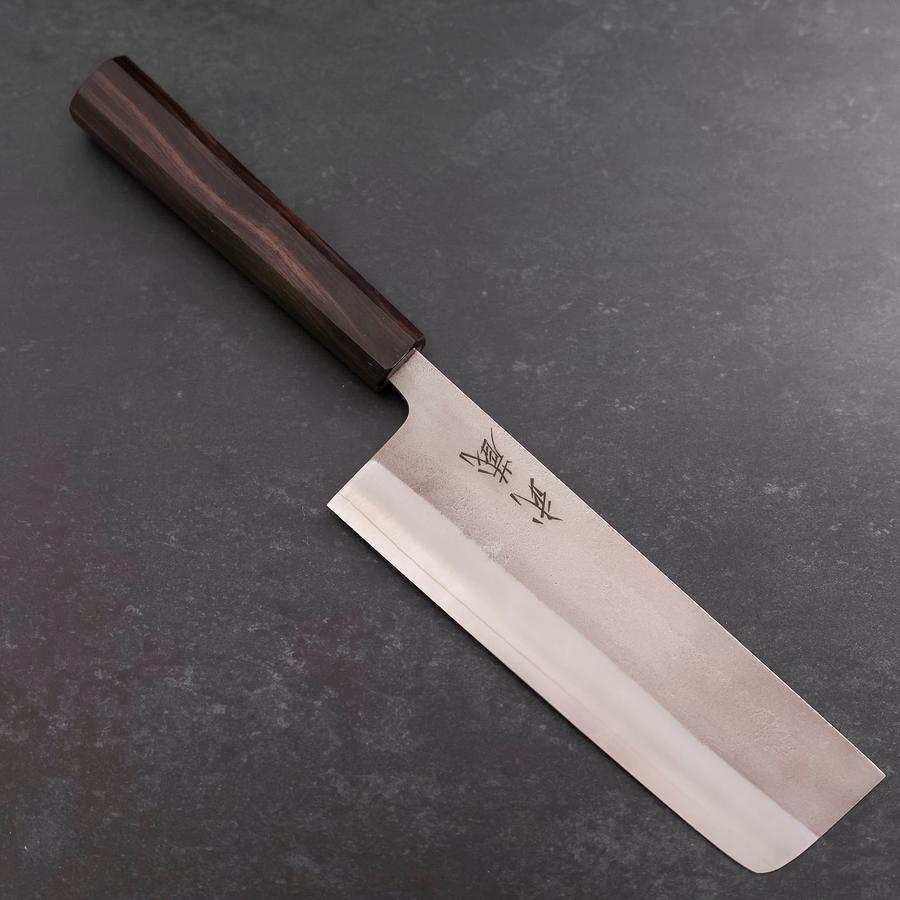 Nakiri SKD11 Nashiji Ebony Handle 165mm-[Musashi]-[Japanese-Kitchen-Knives]