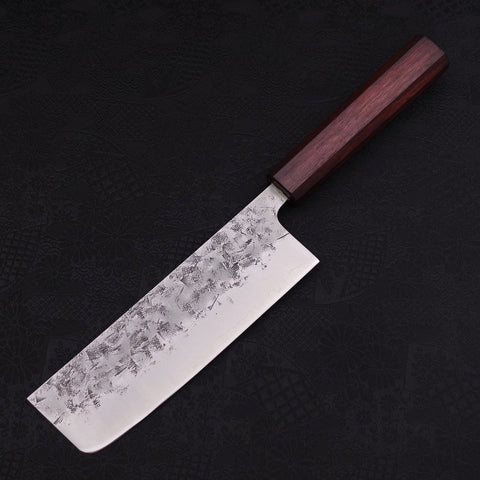 Nakiri SLD Nashiji Washi Purple Urushi Handle 165mm-[Musashi]-[Japanese-Kitchen-Knives]